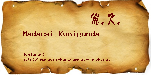 Madacsi Kunigunda névjegykártya